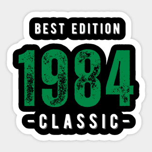 Vintage Birthday Year 1984 White Sticker